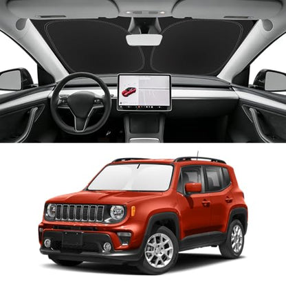 Custom Fit Windshield Sun Shade for Jeep Renegade 2015 (for 2015-2023 Jeep Renegade)