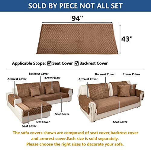 Couch Cover Sectional Couch Covers (43''x94''/Rectangular / Brown)