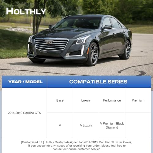 10 Layers Car Cover Custom Fit for Cadillac CTS CTS (Black Gray / Custom Fit for Cadillac CTS)