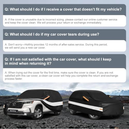 10 Layers SUV Car Cover Custom Fit for Honda Pilot (Black Gray / Custom Fit for Honda Pilot)