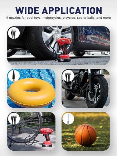 Portable Tire Inflator for Car (20V/12V Dual Power)