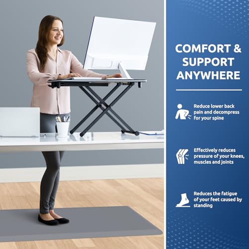 0.8" Thick Kitchen Mat Cushioned Anti Fatigue Rug Comfort Floor Mats (Grey / 39"L x 20"W x 0.8"Th)