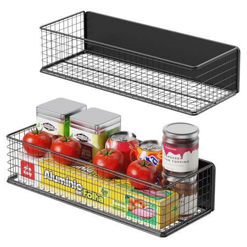 2Pack Magnetic Basket Organizer Holder for Fridge Magnetic Storage Bin Box Containers for Refrigerator Whiteboard Classroom (Magnetic Basket Organizer Holde)