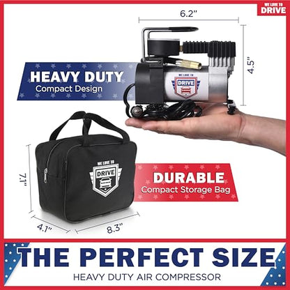 Tire Inflator Portable Air Compressor (Silver)