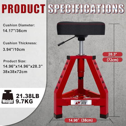Adjustable Shop Stool (Red/24.4-28.3 Inch)