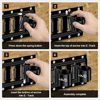 5-Pack E-Track Tool Holders, 600 Lbs Capacity, 2" Inner Diameter