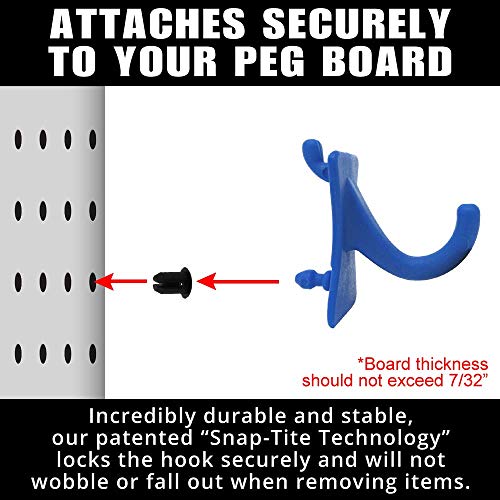 PegPro® J Hooks Kit for Standard “Wood Fiber” pegboard (J Hook - 24 Count / Blue)
