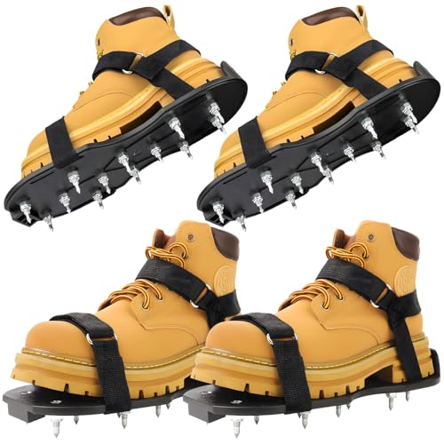 Epoxy Floor Spiked Shoes Fully Assembled Gunite Spiked Shoes with 3 (Fine Black / Medium 2 Pair)