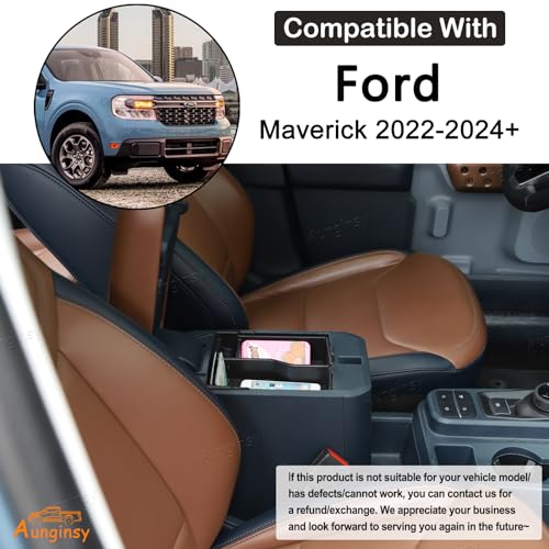 2 Layers Armrest Box Storage Box Compatible with Ford Maverick 2022 (Double Armrest Box Tray)