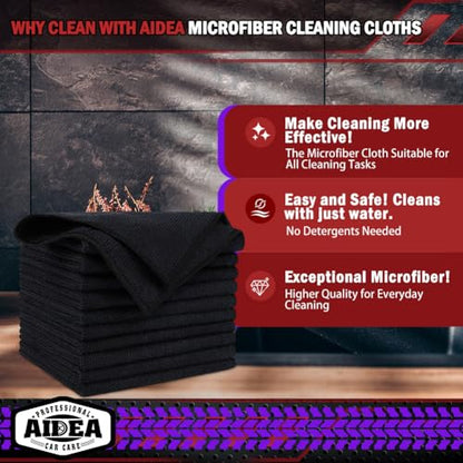 Microfiber Cleaning Cloth (Black / 10PK)