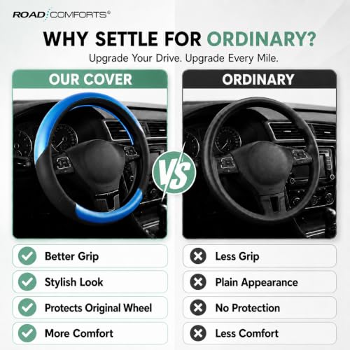 Steering Wheel Cover (Black&Metallic Blue)