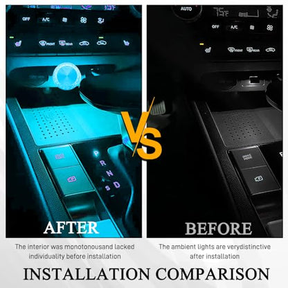 4PCS USB LED Car Interior Atmosphere Lamp (Ice Blue)
