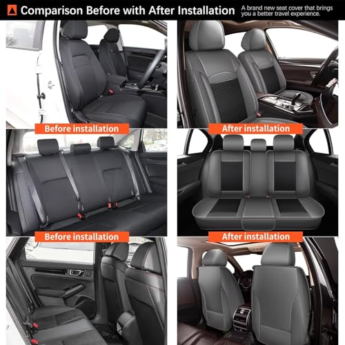 Seat Covers Fit for Toyota Camry (015-Black & Gray / 5PCS Full Set)