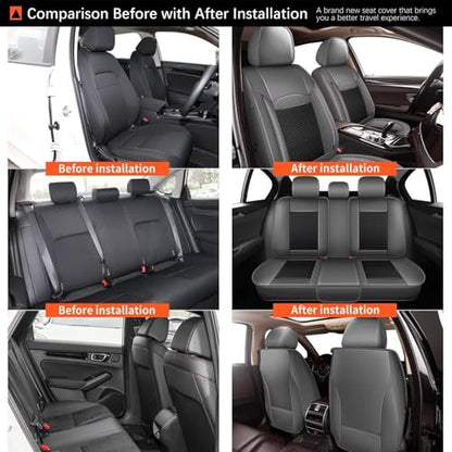 Seat Covers Fit for Toyota Camry (015-Black & Gray / 5PCS Full Set)