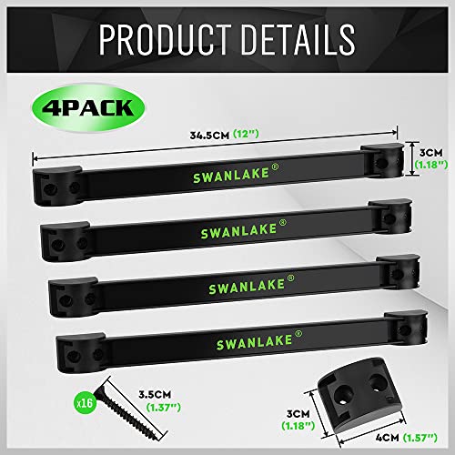 4 Piece 12" Magnetic Tool Holder Storage Organizer (Magnetic 12" 4-Piece Black)
