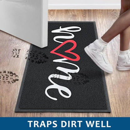 Door Mat 2 Pack Outside Inside Home Doormat 30"x17.5" Durable Floor Mat Non Slip Rug Ultra Absorb Mud Easy Clean Front Doormat for Garage (2'6" x 1'6" / 2pack Home)