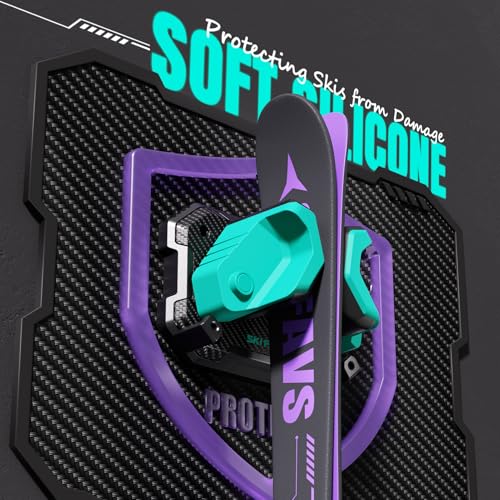 Ski & Snowboard Wall Rack for Garage Wall Fits Any Ski (Aurora Green / 1 Pack)