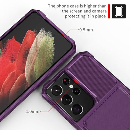 Wallet Case for Samsung Galaxy S21 Ultra (Purple / Samsung Galaxy S21 Ultra)