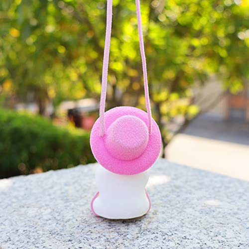 Pink Car Accessories for Women Girl of Swinging Duck Car Hanging Ornament Cute Cool Decorations Rear View Mirror Hanging Accessories Pendant Charm (S)