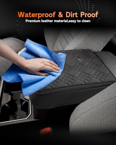 for 2025 2026 Toyota 4Runner Center Console Cover Armrest Box Cover for 4Runner (Toyota 4Runner Thickened Black Leather Square)