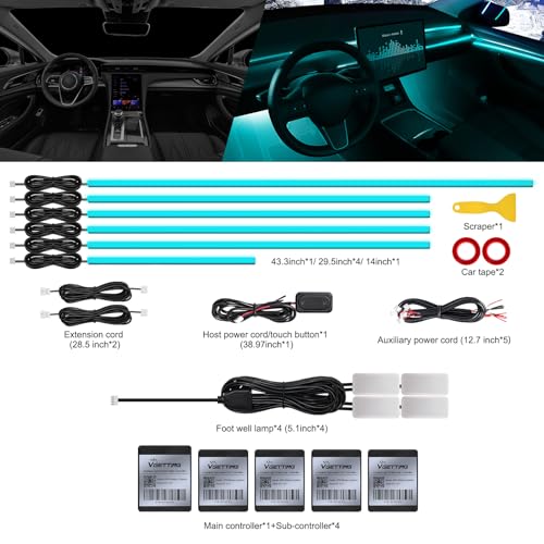 RGB Acrylic Interior Car LED Strip Light with Wireless APP (RGB Color 10 in 1)