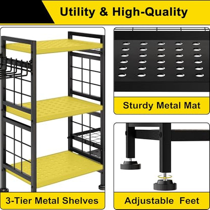 6 Tier Garden Tool Organizer (33.6x 12.8 x 30.3 / Black)