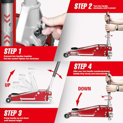 3 Ton Low Profile (3 Ton Aluminum / Red)