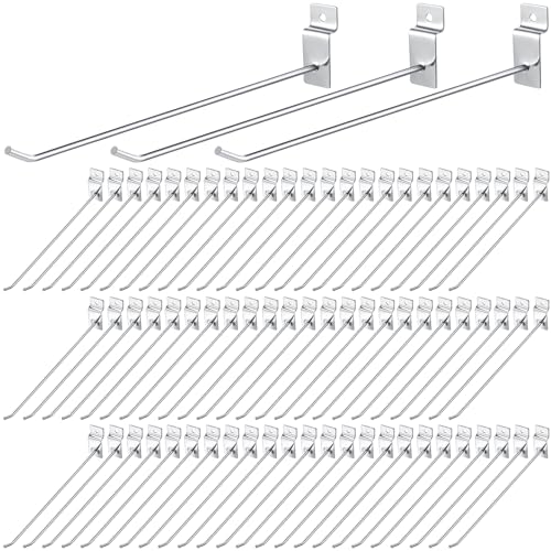 100 Pack Heavy Duty Slatwall Hooks Metal for Garage (10 Inch)