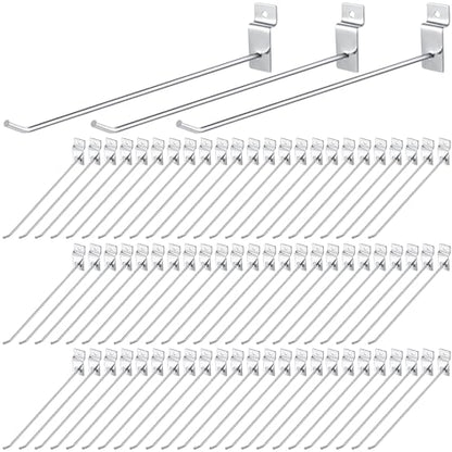 100 Pack Heavy Duty Slatwall Hooks Metal for Garage (10 Inch)