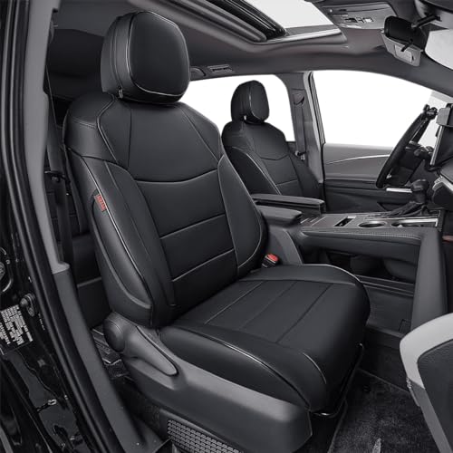 Sienna Seat Covers for 2021 2022 2023 2024 2025 2026 Toyota Sienna LE (Leather(Black) / 2021-2026 8 Seats, 2nd Row 4/2/4 Split)