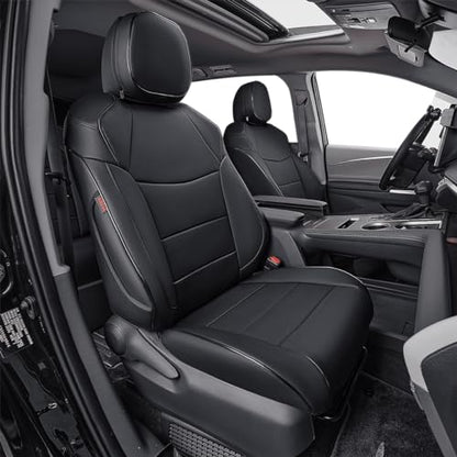 Sienna Seat Covers for Toyota Sienna XLE (Leather(Black) / 1st &2nd for 2021-2026 7 Seats 2nd W/NO legrest)