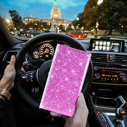 Car Registration and Insurance Card Holder (Glitter Purple)