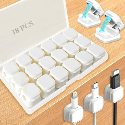 18 Pack Cord Organizer Holder (White)