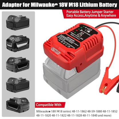 Car Jump Starter Adapter Fit for Milwaukee 18V Battery