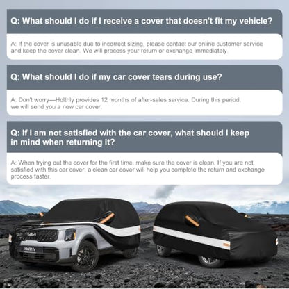 10 Layers SUV Car Cover Custom Fit for Kia Telluride (Black Gray / Custom Fit for Kia Telluride)