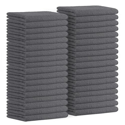 Microfiber Cleaning Cloths (Pack of 36 - 16x16 Inches / Grey)