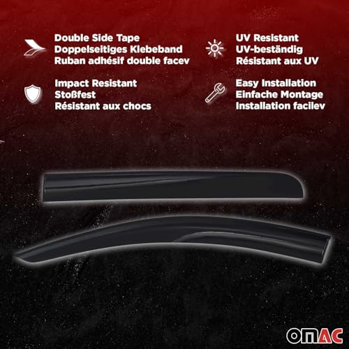 Window Visor Vent Rain Guard Deflector for Mercedes Metris 2016 (Metris 2016-2024 / Wind Deflector / Tape-On)
