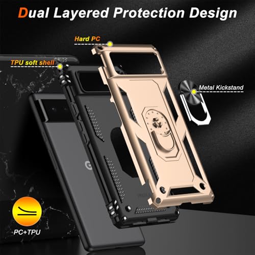 for Google Pixel 6A Case with Screen Protector (Yellow / Google Pixel 6A)