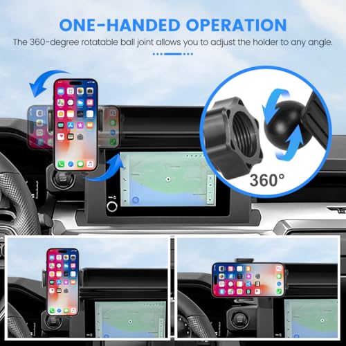 Car Phone Holder Compatible with Toyota Tacoma 2024 2025 Accessories 8 (2024 2025 Tacoma 8inch)