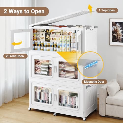 220 Qt Extra Large Stackable Storage Bin with Lid (White / 220QT-1pack)