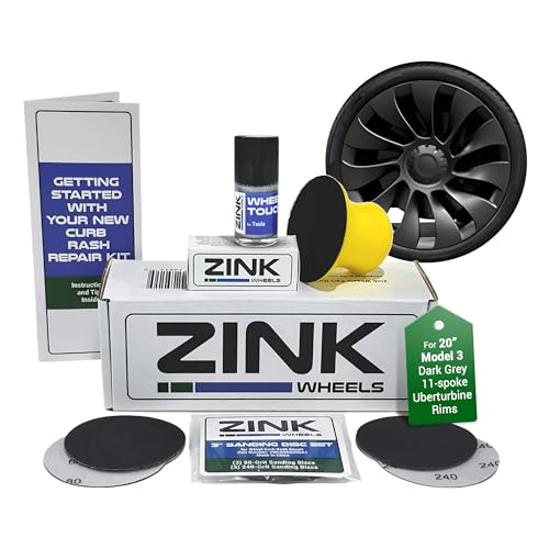 Premium Tesla Wheel Curb Rash Repair Kit for Model 3 20 (Tesla Model 3 / 20" Charcoal Grey Uberturbine Performance)