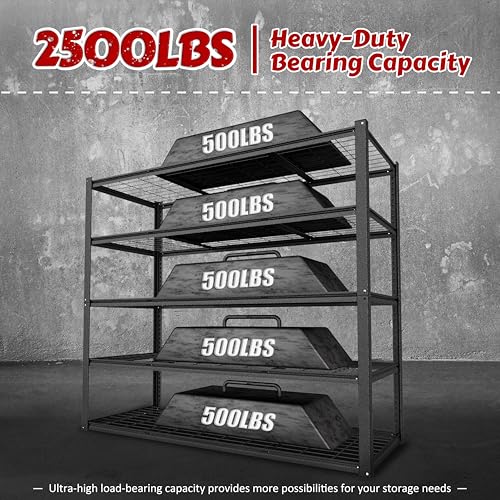 48" W x 20" D x 72" H Metal Storage Shelves (48" W x 20" D x 72" H)
