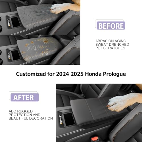 2024 2025 Prologue Center Console Cover Compatible with 2024 2025 Honda Prologue Accessories 2025 Prologue EX (2024 2025 Prologue Thick Black)