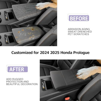 2024 2025 Prologue Center Console Cover Compatible with 2024 2025 Honda Prologue Accessories 2025 Prologue EX (2024 2025 Prologue Thick Black)