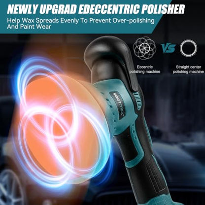 Cordless Car Buffer Polisher w (Deep Blue)