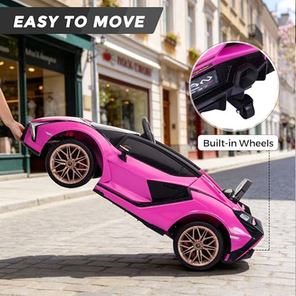 Licensed Lamborghini SIAN Kids 12V Electric Car w (Pink)