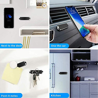 Flat Magnetic Phone Mounts 4 Pack. Black Cell Phone Holder for Car Dashboard (BLACK / 4 PACK)