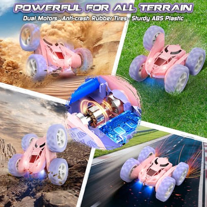 Pink Purple RC Stunt Car for Kids (Purple&pink Pro)