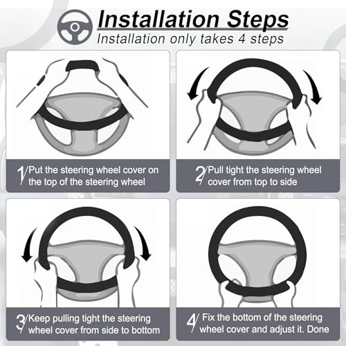 Elastic Stretch Steering Wheel Cover (Grey)