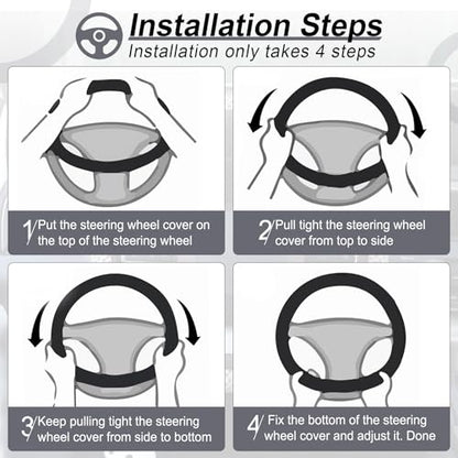 Elastic Stretch Steering Wheel Cover (Grey)